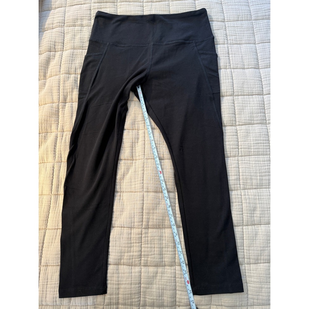 Jockey Leggings Women XL Black High Waisted Activewear Cropped with Pockets - Picture 4 of 6